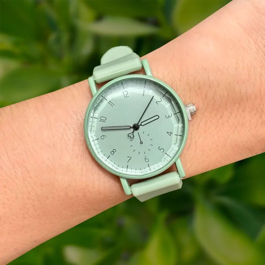Reloj Verde Seco Redondo Mujer